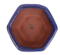 Preview: Bonsai - Schale 6-eckig 7 Ø x 3.2 cm blau  15033