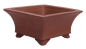 Preview: Bonsai-Schale quadratisch braun unglasiert 13 × 13 × 6,7 cm – gebraucht