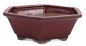Preview: Bonsai - Schale 6-eckig 26.5 Ø x 9 cm bordeaux  22092