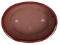 Preview: Bonsai - Schale oval 21.5 x 16.5 x 6.5 cm braunrot  22110
