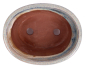 Preview: Bonsai - Schale oval 16 x 12.5 x 7.5 cm , grün / beige  22135