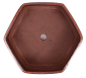 Preview: Bonsai - Schale 6-eckig 19.5 Ø x 6.5 cm kupferfarben  22147