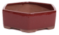 Preview: Bonsai - Schale 6-eckig 19.5 Ø x 6.5 cm rotbraun  22148