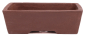 Preview: Bonsai - Schale eckig 19 x 15 x 6 cm unglasiert braun  22161
