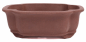 Preview: Bonsai - Schale eckig 21 x 16.5 x 7.7 cm unglasiert braun  22175