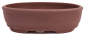 Preview: Bonsai - Schale oval 21.5 x 16.5 x 6.5 cm unglasiert braun  22177