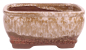 Preview: Bonsai - Schale eckig 16.5 x 13 x 7.7 cm  beige / kupfer  22188