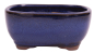 Preview: Bonsai-Schale eckig 16,5 × 12,5 × 7,5 cm blau glasiert