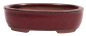Preview: Bonsai-Schale oval 16 × 12 × 5 cm bordeauxfarben glasiert