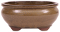 Preview: Bonsai-Schale oval 16,5 × 12,5 × 7,5 cm hellbraun glasiert