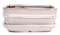 Preview: Bonsai - Schale eckig 15.5 x 12 x 5.5 cm , creme, mit Untersetzer 23172