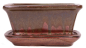 Preview: Bonsai - Schale eckig 16.5 x 13 x 7.7 cm , kupfer / grünbraun , mit Untersetzer 23181