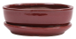 Preview: Bonsai - Schale oval 16 x 12 x 4.8 cm braunrot mit Untersetzer 23188