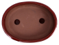 Preview: Bonsai - Schale oval 16 x 12 x 4.8 cm braunrot mit Untersetzer 23188