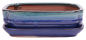 Preview: Bonsai - Schale eckig 22 x 16.5 x 6.5 cm , blaugrün / blau , mit Untersetzer 23202