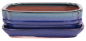 Preview: Bonsai - Schale eckig 22 x 16.5 x 6.5 cm , blaugrün / blau , mit Untersetzer 23202
