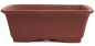 Preview: Bonsai - Schale eckig 26.5 x 21 x 10 cm unglasiert braun 30144