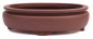 Preview: Bonsai - Schale oval 25 x 20.5 x 7.2 cm unglasiert braun frostfest 30150