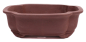Preview: Bonsai - Schale eckig 25.5 x 21 x 8.5 cm unglasiert braun  30183