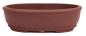 Preview: Bonsai - Schale oval 26.5 x 20.5 x 7.5 cm unglasiert braun  30185