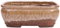 Preview: Bonsai - Schale eckig 26 x 21 x 10 cm  beige / kupfer 30195