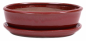 Preview: Bonsai - Schale oval 26.5 x 20 x 7.5 cm braunrot mit Untersetzer 31144
