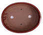 Preview: Bonsai - Schale oval 26.5 x 20 x 7.5 cm braunrot mit Untersetzer 31144