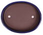 Preview: Bonsai - Schale  oval 34 x 26.5 x 5.5 cm frostfest blau aus Japan 40010