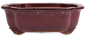 Preview: Bonsai - Schale eckig 39.5 x 33 x 13 cm bordeaux handgemacht frostfest  40077