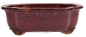 Preview: Bonsai - Schale eckig 39.5 x 33 x 13 cm bordeaux handgemacht frostfest  40077