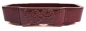 Preview: Bonsai - Schale eckig 41.5 x 34.5 x 9 cm mit Relief bordeaux handgemacht frostfest  40150