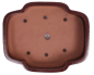 Preview: Bonsai - Schale eckig 41.5 x 34.5 x 9 cm mit Relief bordeaux handgemacht frostfest  40150