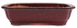 Preview: Bonsai - Schale eckig 46.5 x 36 x 12.5 cm bordeaux handgemacht frostfest  40153a  2. Wahl