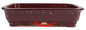Preview: Bonsai - Schale eckig 41.5 x 32.5 x 10 cm bordeaux handgemacht frostfest  40247A  2. Wahl