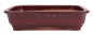 Preview: Bonsai - Schale eckig 41.5 x 32.5 x 10 cm bordeaux handgemacht frostfest  40247A  2. Wahl