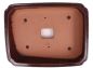 Preview: Bonsai - Schale eckig 41.5 x 32.5 x 10 cm bordeaux handgemacht frostfest  40247A  2. Wahl