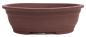 Preview: Bonsai - Schale oval 31 x 26 x 10 cm unglasiert braun 40261