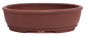 Preview: Bonsai - Schale oval 31 x 25 x 8.5 cm unglasiert braun  40266