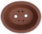 Preview: Bonsaischale oval, braun – 31 × 25,5 × 9 cm – Yixing, unglasiert, frostfest