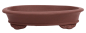 Preview: Bonsaischale oval, braun – 35,5 × 29,5 × 8 cm – Yixing, unglasiert, frostfest