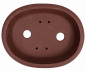 Preview: Bonsaischale oval, braun – 35,5 × 29,5 × 8 cm – Yixing, unglasiert, frostfest