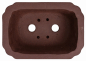 Preview: Bonsaischale eckig, braun – 31,5 × 22 × 10 cm – Yixing, unglasiert, frostfest