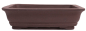Preview: Bonsaischale eckig, braun – 36,5 × 29,5 × 10 cm – Yixing, unglasiert, frostfest