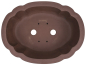 Preview: Bonsaischale oval, braun – 56 × 43 × 18 cm – Yixing, unglasiert, frostfest