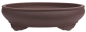 Preview: Bonsaischale oval, braun – 50 × 41 × 13 cm – Yixing, unglasiert, frostfest