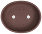 Preview: Bonsaischale oval, braun – 50 × 41 × 13 cm – Yixing, unglasiert, frostfest