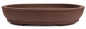 Preview: Bonsaischale oval, braun – 59,5 × 48 × 11,5 cm – Yixing, unglasiert, frostfest - 40297