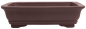 Preview: Bonsaischale eckig, braun – 37 × 30 × 10 cm – Yixing, unglasiert, frostfest - 40300