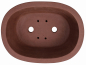 Preview: Bonsaischale oval, braun – 45 × 33,5 × 14 cm – Yixing, unglasiert, frostfest - 40302