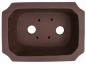 Preview: Bonsaischale eckig, braun – 39,5 × 29 × 12 cm – Yixing, unglasiert, frostfest - 40305